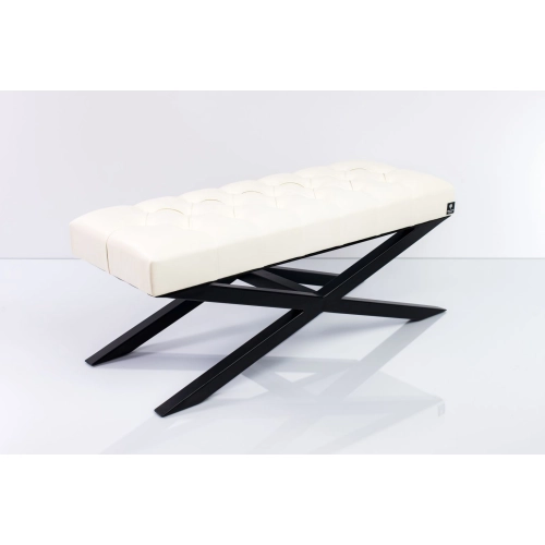 Ławka Pufa Pikowana Biały Ekoskóra LPM-10 Rozmiary od 50 cm do 200 cm