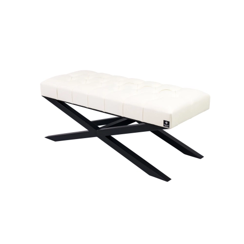 Ławka Pufa Pikowana Biały Ekoskóra LPM-10 Rozmiary od 50 cm do 200 cm