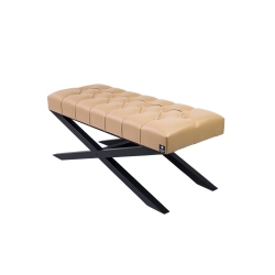 Ławka Pufa Pikowana Brązowa Ekoskóra LPM-10 Rozmiary od 50 cm do 200 cm