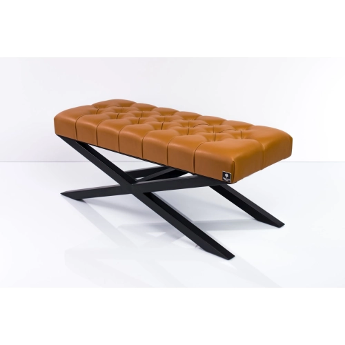 Ławka Pufa Pikowana Brązowa Ekoskóra LPM-10 Rozmiary od 50 cm do 200 cm