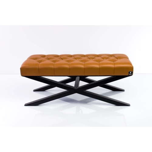 Ławka Pufa Pikowana Brązowa Ekoskóra LPM-10 Rozmiary od 50 cm do 200 cm