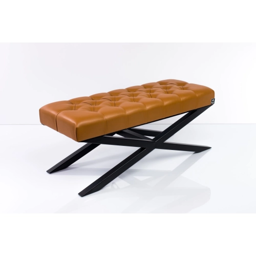 Ławka Pufa Pikowana Brązowa Ekoskóra LPM-10 Rozmiary od 50 cm do 200 cm