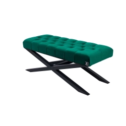 Ławka Pufa Pikowana Butelkowa Zieleń Guzik Tapicerski LPM-10 Rozmiary od 50 cm do 200 cm