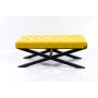 Ławka Pufa Pikowana Cytrynowa Żółcień Guzik Tapicerski LPM-10 Rozmiary od 50 cm do 200 cm