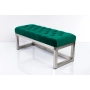 Ławka Pufa Pikowana Butelkowa Zieleń Guzik Tapicerowany Stal Nierdzewna Szczotkowana / Polerowana LPM-2 Rozmiary od 50 cm do 200 cm