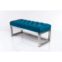 Ławka Pufa Pikowana Turkus Guzik Tapicerowany Stal Nierdzewna Szczotkowana / Polerowana LPM-3 Rozmiary od 50 cm do 200 cm