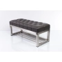 Ławka Pufa Pikowana Grafit Guzik Tapicerowany Stal Nierdzewna Szczotkowana / Polerowana LPM-3 Rozmiary od 50 cm do 200 cm