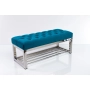 Ławka Pufa Pikowana Turkus Guzik Tapicerowany Stal Nierdzewna Szczotkowana / Polerowana LPM-4 Rozmiary od 50 cm do 200 cm