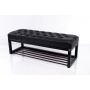 Ławka Pufa Pikowana Czarny Guzik Tapicerowany Stal LPM-4 Rozmiary od 50 cm do 200 cm