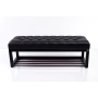 Ławka Pufa Pikowana Czarny Guzik Tapicerowany Stal LPM-4 Rozmiary od 50 cm do 200 cm
