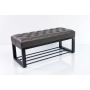 Ławka Pufa Pikowana Grafit Guzik Tapicerowany Stal LPM-6 Rozmiary od 50 cm do 200 cm