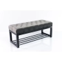 Ławka Pufa Pikowana Szary Guzik Tapicerowany Stal LPM-7 Rozmiary od 50 cm do 200 cm