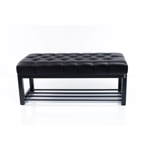 Ławka Pufa Pikowana Czarny Guzik Tapicerowany Stal LPM-7 Rozmiary od 50 cm do 200 cm