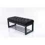 Ławka Pufa Pikowana Czarny Guzik Tapicerowany Stal LPM-7 Rozmiary od 50 cm do 200 cm