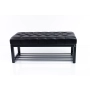 Ławka Pufa Pikowana Czarny Guzik Tapicerowany Stal LPM-7 Rozmiary od 50 cm do 200 cm