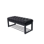Ławka Pufa Pikowana Czarny Guzik Tapicerowany Stal LPM-7 Rozmiary od 50 cm do 200 cm