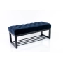 Ławka Pufa Pikowana Granatowy Guzik Tapicerowany Stal LPM-7 Rozmiary od 50 cm do 200 cm