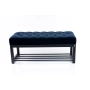 Ławka Pufa Pikowana Granatowy Guzik Tapicerowany Stal LPM-7 Rozmiary od 50 cm do 200 cm