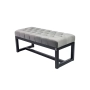 Ławka Pufa Pikowana Szary Guzik Tapicerowany Stal LPM-9 Rozmiary od 50 cm do 200 cm