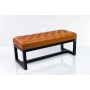 Ławka Pufa Pikowana Brązowa Guzik Tapicerowany Stal LPM-9 Rozmiary od 50 cm do 200 cm