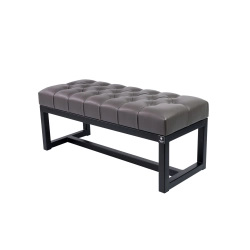 Ławka Pufa Pikowana Grafit Guzik Tapicerowany Stal LPM-9 Rozmiary od 50 cm do 200 cm