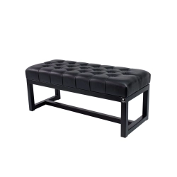 Ławka Pufa Pikowana Czarny Guzik Tapicerowany Stal LPM-9 Rozmiary od 50 cm do 200 cm