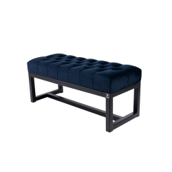 Ławka Pufa Pikowana Granatowy Guzik Tapicerowany Stal LPM-9 Rozmiary od 50 cm do 200 cm