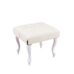 Taboret Pufa Pikowana Biały Guzik Kryształ LPP-0 Rozmiary