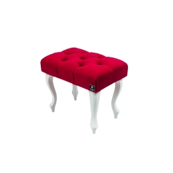 Taboret Pufa Pikowana Czerwony Guzik Kryształ LPP-0 Rozmiary