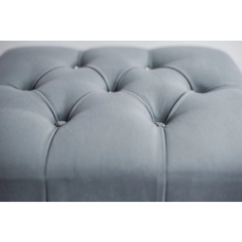 Taboret Pufa Pikowana Popiel Guzik Kryształ LPP-0 Rozmiary