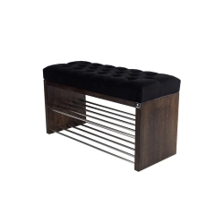 Ławka Szafka Pufa Pikowane Siedzisko Czarny LPP-10 Rozmiary od 50 cm do 200 cm