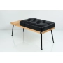 Ławka Pufa Pikowana Ekoskóra Czarny Guzik Tapicerowany LPP-107 Rozmiary od 50 cm do 200 cm