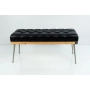 Ławka Pufa Pikowana Ekoskóra Czarny Guzik Tapicerowany LPP-108 Rozmiary od 50 cm do 200 cm