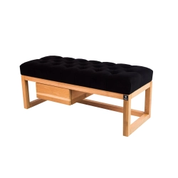 Ławka Szafka Pufa Pikowane Siedzisko Czarny LPP-11 Rozmiary od 50 cm do 200 cm