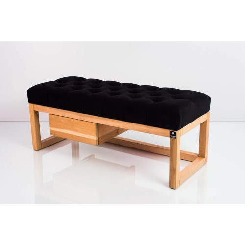 Ławka Szafka Pufa Pikowane Siedzisko Czarny LPP-11 Rozmiary od 50 cm do 200 cm