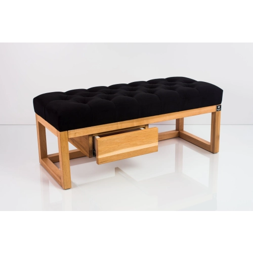 Ławka Szafka Pufa Pikowane Siedzisko Czarny LPP-11 Rozmiary od 50 cm do 200 cm