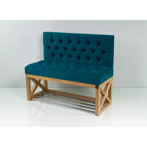 Ławka Szafka Pufa Pikowane Siedzisko Turkus LPP-110 Rozmiary od 50 cm do 200 cm