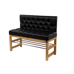 Ławka Szafka Pufa Pikowane Siedzisko Ekoskóra Czarny LPP-111 Rozmiary od 50 cm do 200 cm