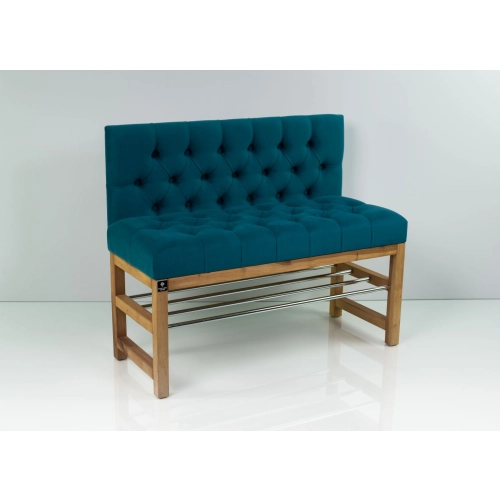 Ławka Szafka Pufa Pikowane Siedzisko Turkus LPP-111 Rozmiary od 50 cm do 200 cm