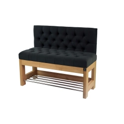 Ławka Szafka Pufa Pikowane Siedzisko Grafit LPP-112 Rozmiary od 50 cm do 200 cm