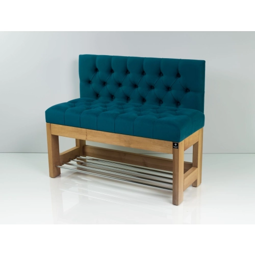 Ławka Szafka Pufa Pikowane Siedzisko Turkus LPP-112 Rozmiary od 50 cm do 200 cm