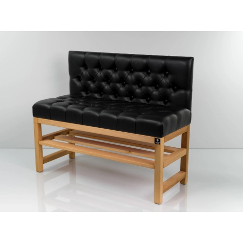 Ławka Szafka Pufa Pikowane Siedzisko Ekoskóra Czarny LPP-113 Rozmiary od 50 cm do 200 cm