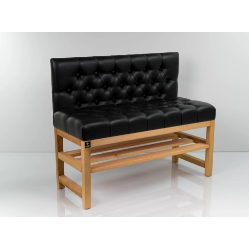 Ławka Szafka Pufa Pikowane Siedzisko Ekoskóra Czarny LPP-113 Rozmiary od 50 cm do 200 cm