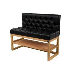 Ławka Szafka Pufa Pikowane Siedzisko Ekoskóra Czarny LPP-114 Rozmiary od 50 cm do 200 cm