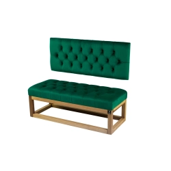 Ławka Pikowana z Oparciem Butelkowa Zieleń LPP-115 Rozmiary od 50 cm do 200 cm