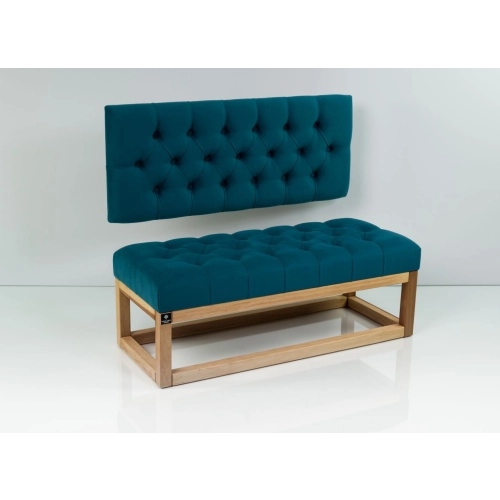 Ławka Pikowana z Oparciem Turkus LPP-115 Rozmiary od 50 cm do 200 cm