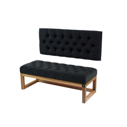 Ławka Pikowana z Oparciem Grafit LPP-116 Rozmiary od 50 cm do 200 cm