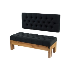 Ławka Pikowana z Oparciem Grafit LPP-117 Rozmiary od 50 cm do 200 cm