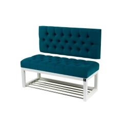 Ławka Pikowana z Oparciem Turkus LPP-118 Rozmiary od 50 cm do 200 cm