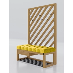Ławka Szafka Pufa Pikowane Siedzisko Cytrynowa Żółcień Wieszak LPP-120 Rozmiary od 50 cm do 200 cm